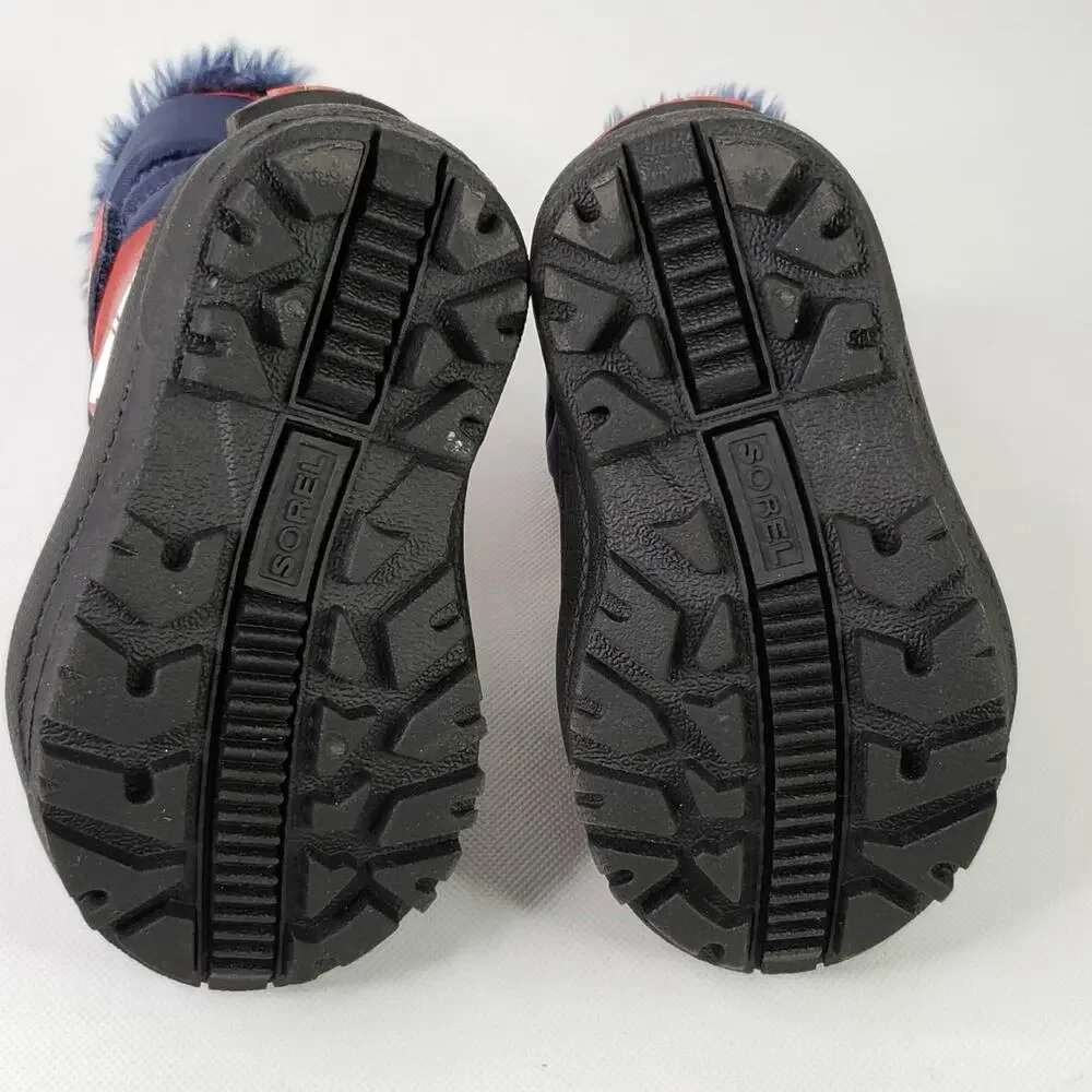 Sorel Toddler Snow Commander Snow Boots Size 6 Black Super Blue pull on